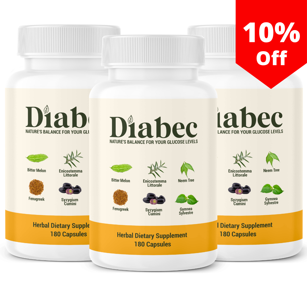 Diabec 3-pack bundle glucose support supplement with 15% savings