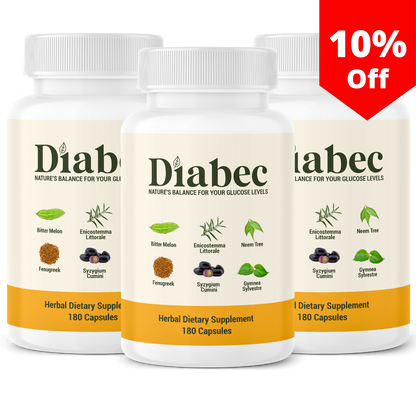 Diabec 3-pack bundle glucose support supplement with 15% savings